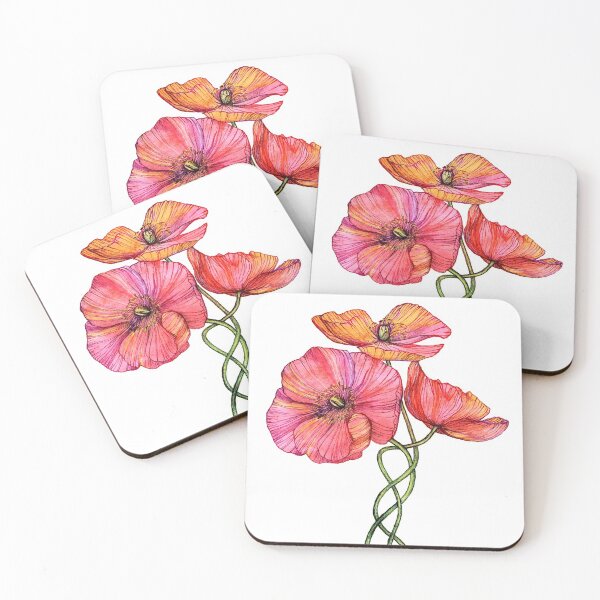 Item preview, Peach & Pink Poppy Tangle designed and sold by micklyn.