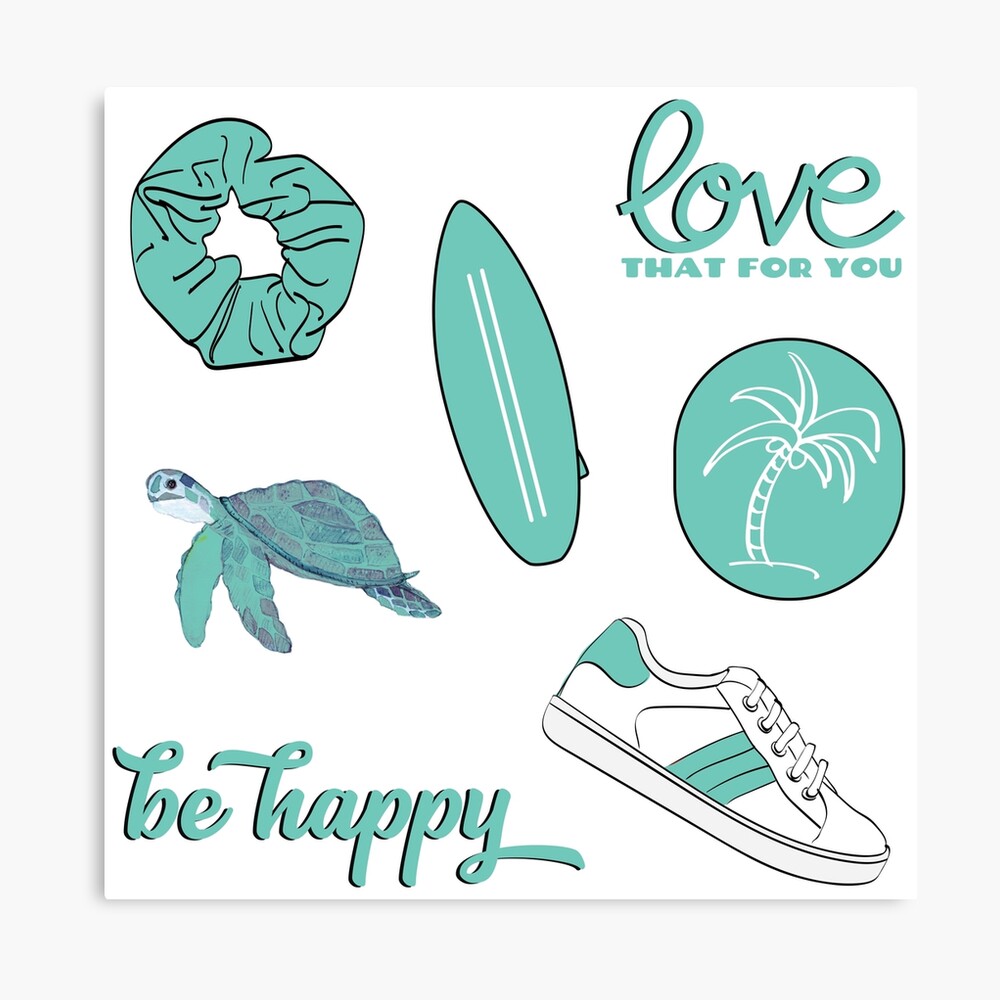 teal summer beach fun sticker pack photographic print by the goods redbubble