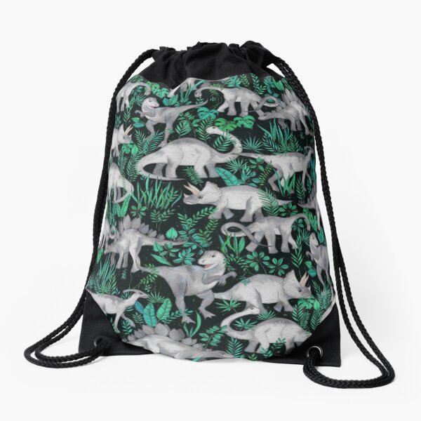 Dinosaur Jungle Drawstring Bag