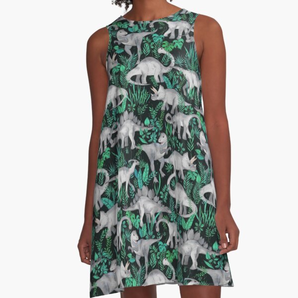 Dinosaur Jungle A-Line Dress