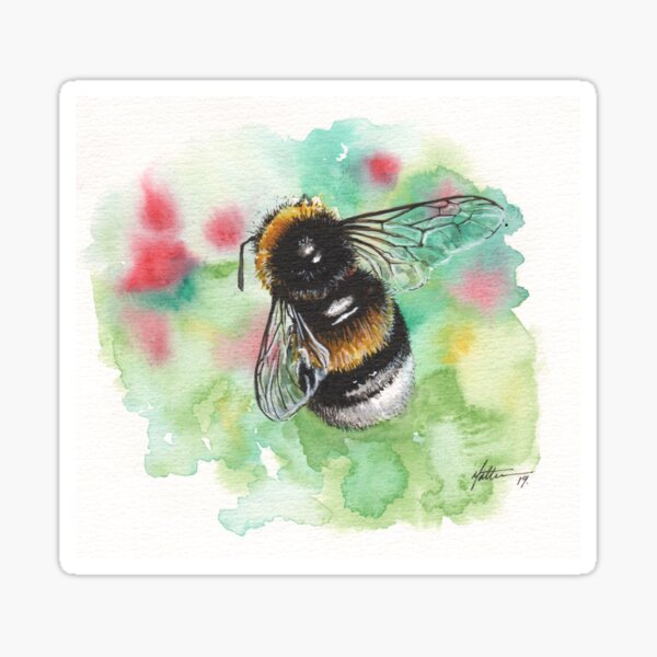 Bumblebee on Red & Green Sticker