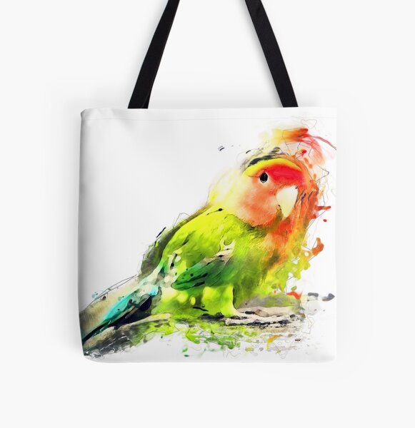 Lovebird All Over Print Tote Bag
