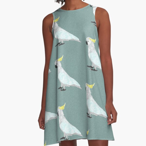 Marbled Paper Cockatoo A-Line Dress