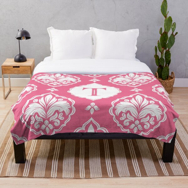 Item preview, Personalized Monogram. Royal flower. Pink and white decorative pattern. Initial letter T. designed and sold by Annartlab.