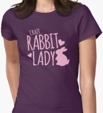 Camiseta entallada para mujer Crazy Rabbit (conejito) dama en rosa
