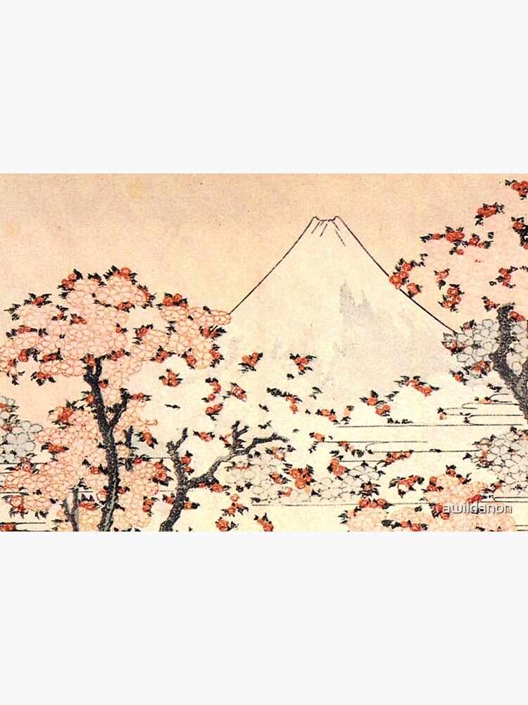 Mount Fuji Cherry Blossom By Katsushika Hokusai Art Board Print By Awildanon Redbubble