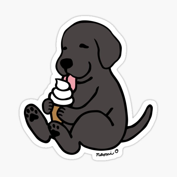 Black Labrador Ice Cream Shop Sticker