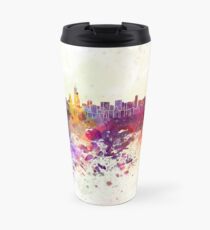 Chicago skyline in watercolor background Travel Mug