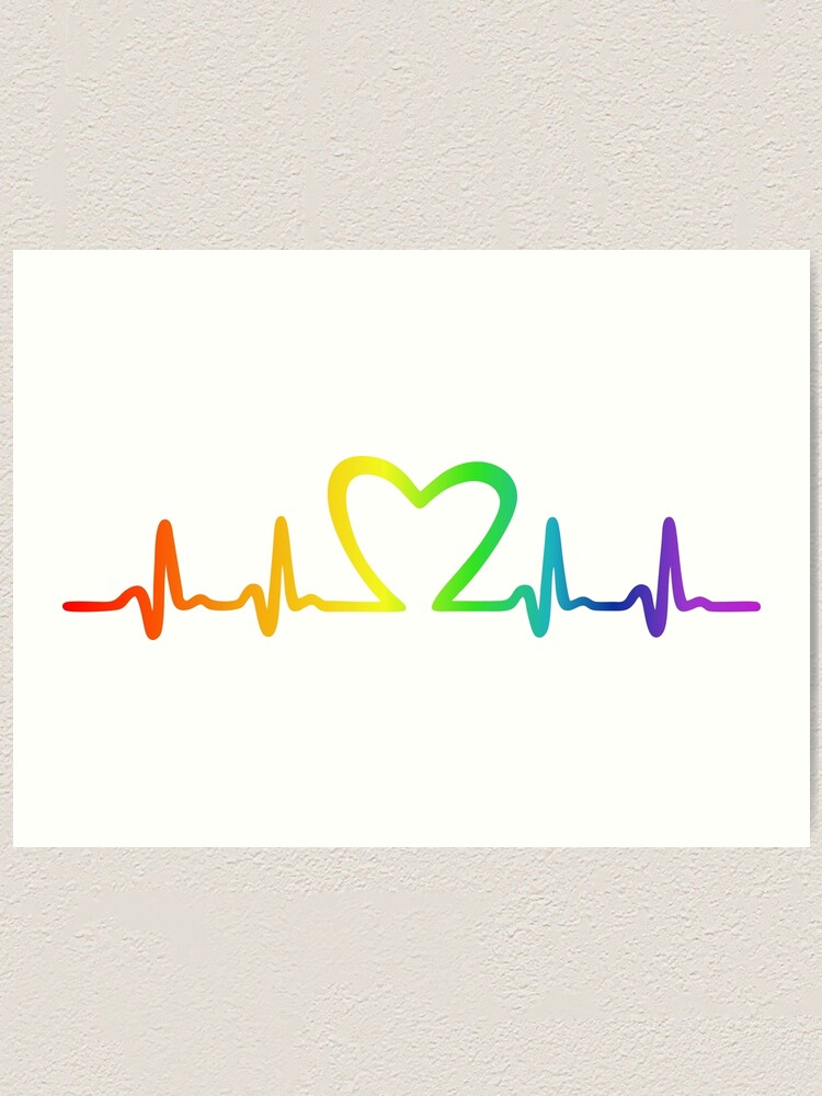 Lgbt Rainbow Heartbeat Art Print By Claudiasartwork Redbubble redbubble