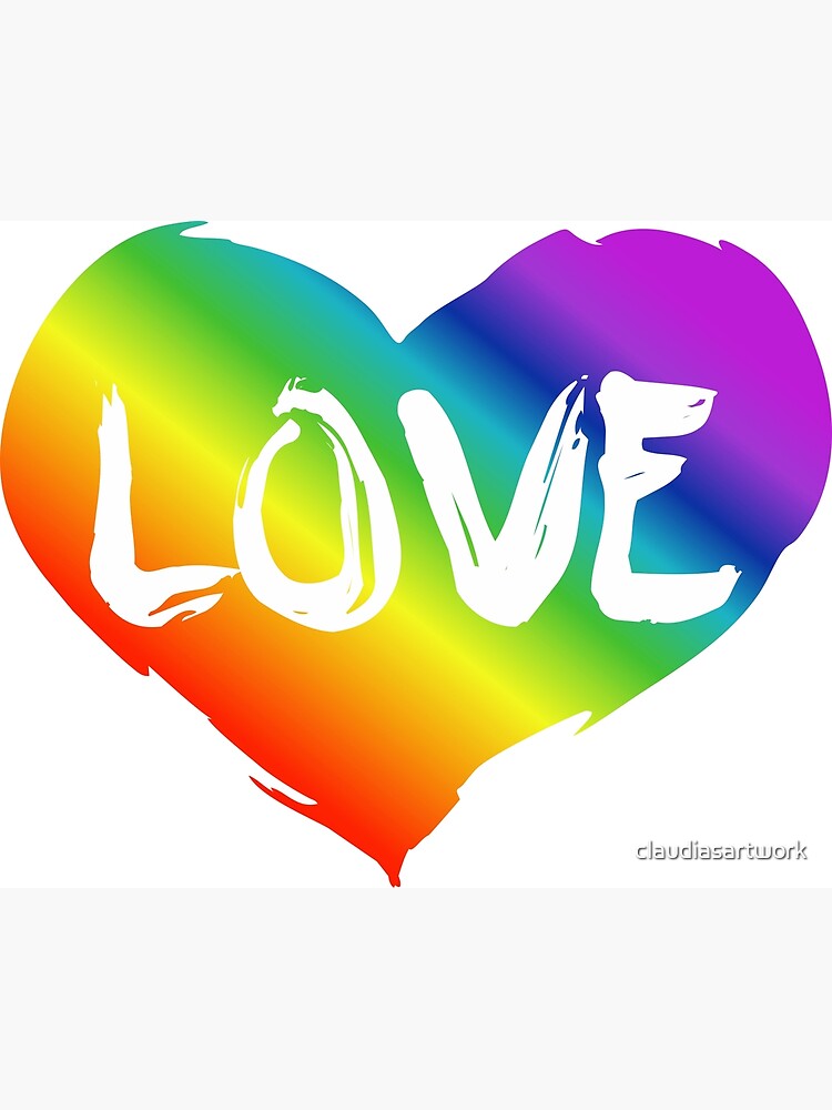 LGBT rainbow heart - Love by claudiasartwork