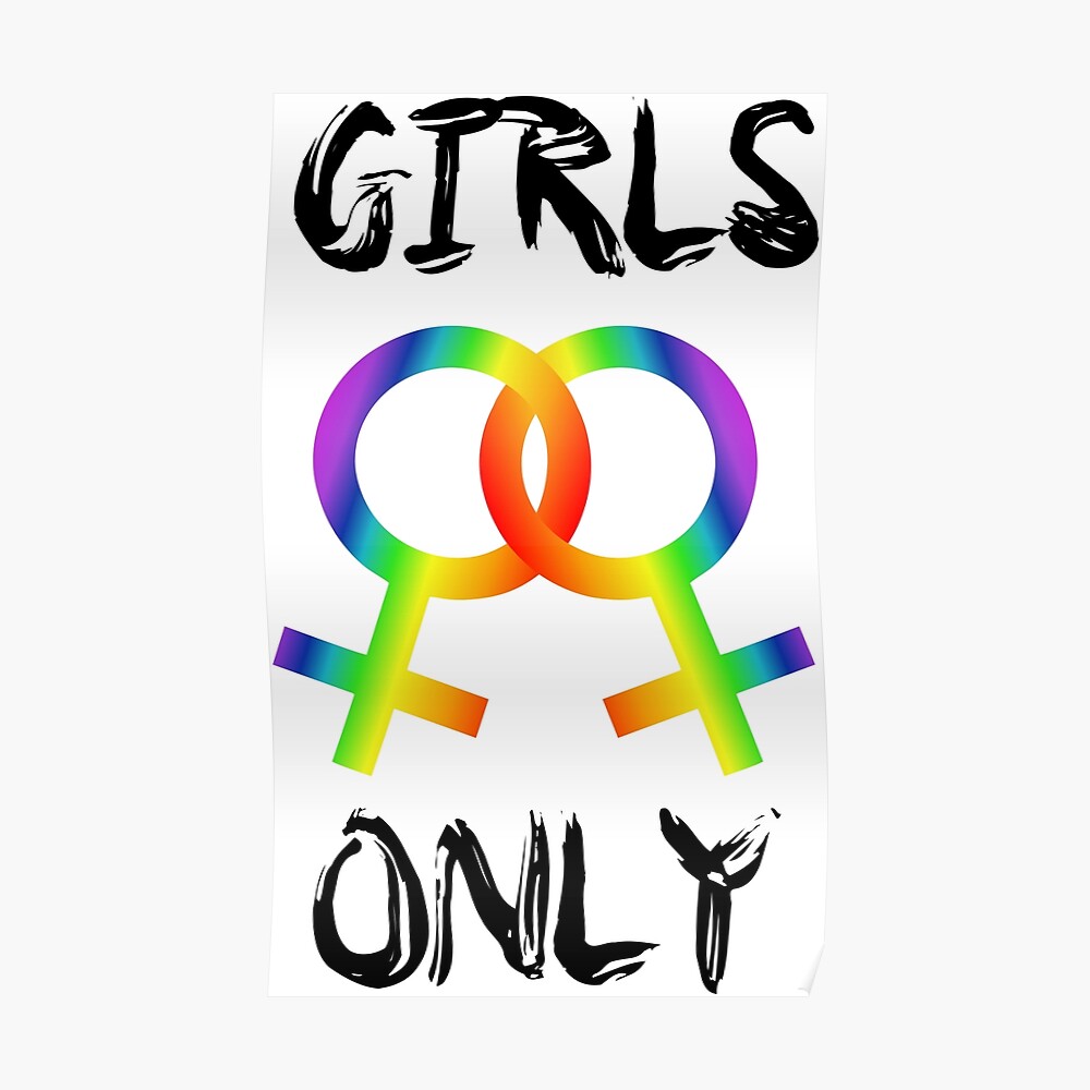 Girls Only Lesbian Motive Poster By Claudiasartwork Redbubble