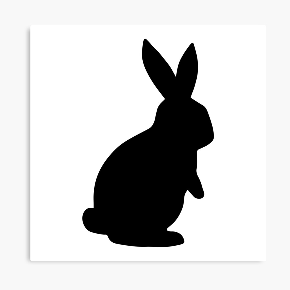 Silhouette Lapin De Dos à Imprimer Impression photo for Sale avec l'œuvre « Silhouette de lapin noir » de l'artiste designminds | Redbubble