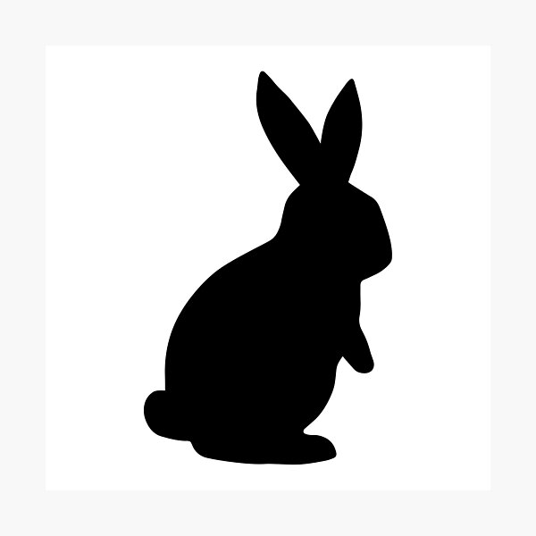 Lámina fotográfica «Silueta de conejo negro» de designminds | Redbubble