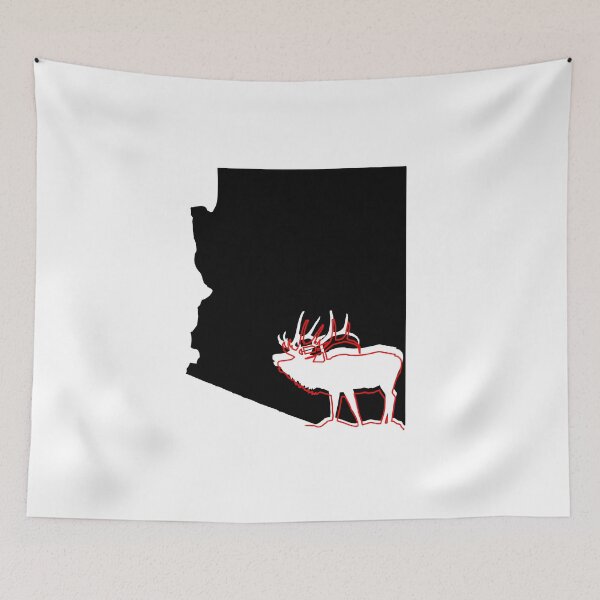 Item preview, image of Arizona state with outline of Elk inside black designed and sold by hadleydesigns.