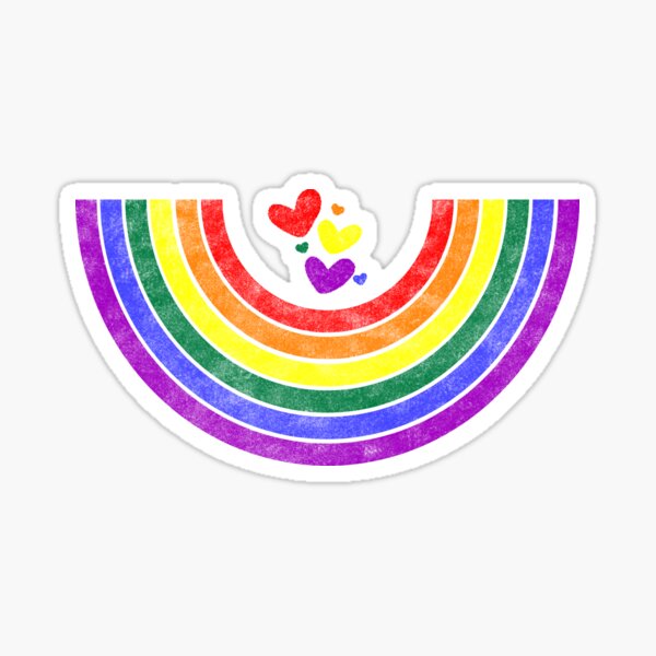 Lgbt Straight Ally Pride Rainbow Heart Sticker For Sale By Magicboutique Redbubble