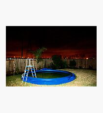 A Deflated Pool in a Suburban Back Yard Photographic Print