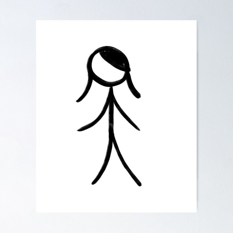 Single Stick Figure Woman - WelshDesigns Greeting Card