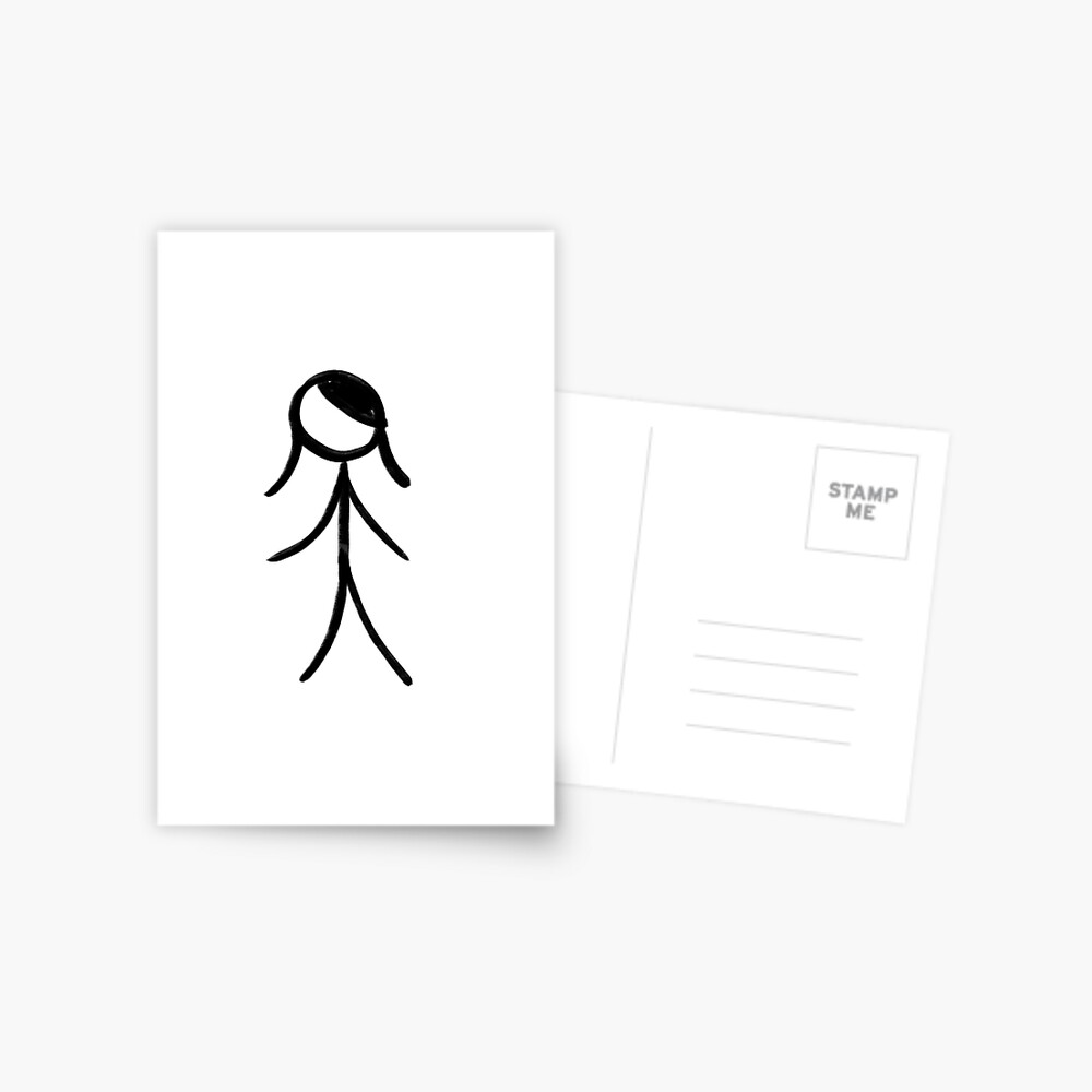 Single Stick Figure Woman - WelshDesigns Greeting Card