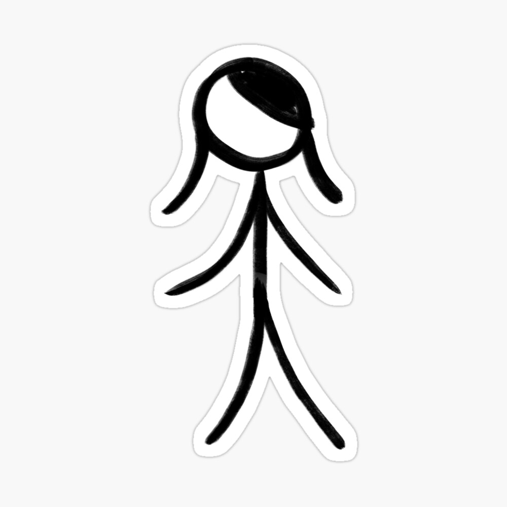 Single Stick Figure Woman - WelshDesigns Greeting Card