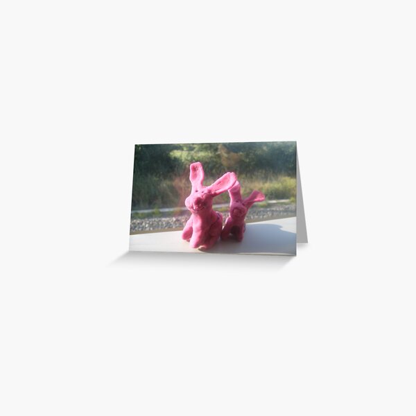 Rabbits on a train II Greeting Card
