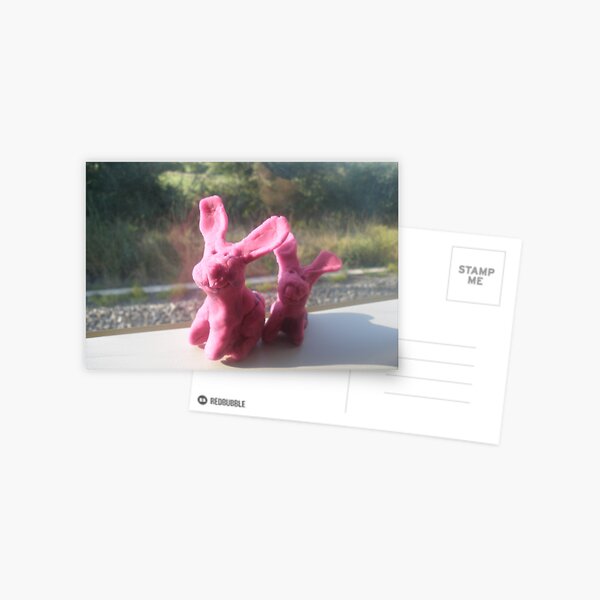 Rabbits on a train II Postcard