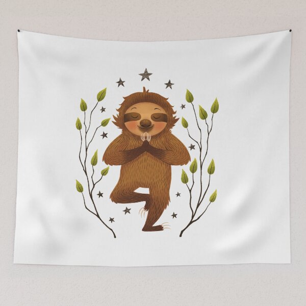 Item preview, Tree Pose Yoga Sloth designed and sold by katiecrumpton.