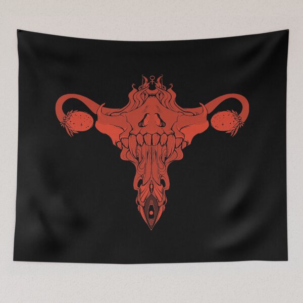 Item preview, Death Metal Skull Uterus And Ovaries, Feminist Art designed and sold by cellsdividing.