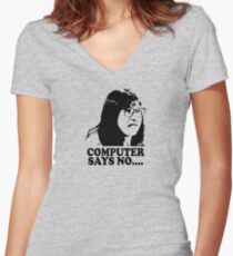 Computer Says No Little Britain T Shirt Women's Fitted V-Neck T-Shirt