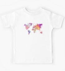 World Map Violet Kids Tee