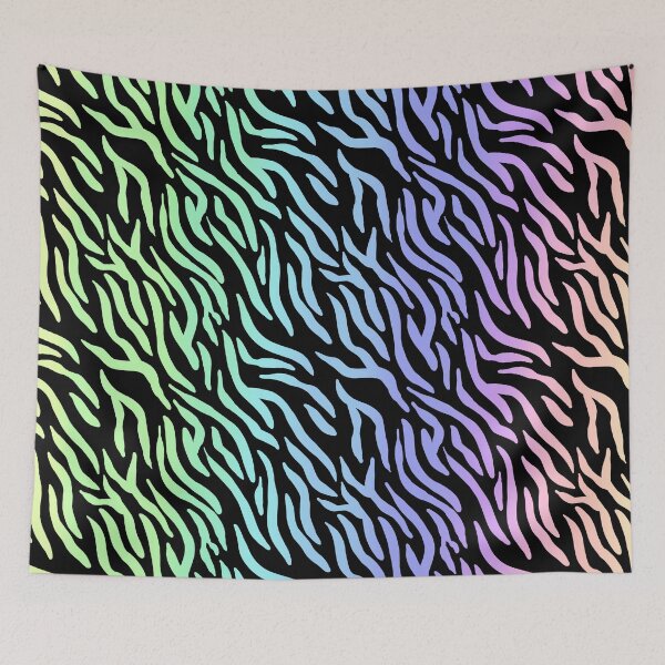 Item preview, Rainbow Zebra Print (Pastel, Black Background) designed and sold by KelseyLovelle.