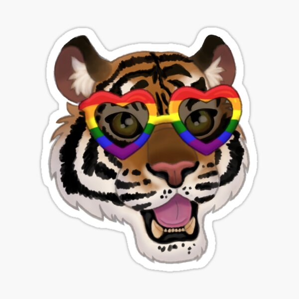 Item preview, Rainbow Pride Sunglasses Tiger designed and sold by Katy Creates.