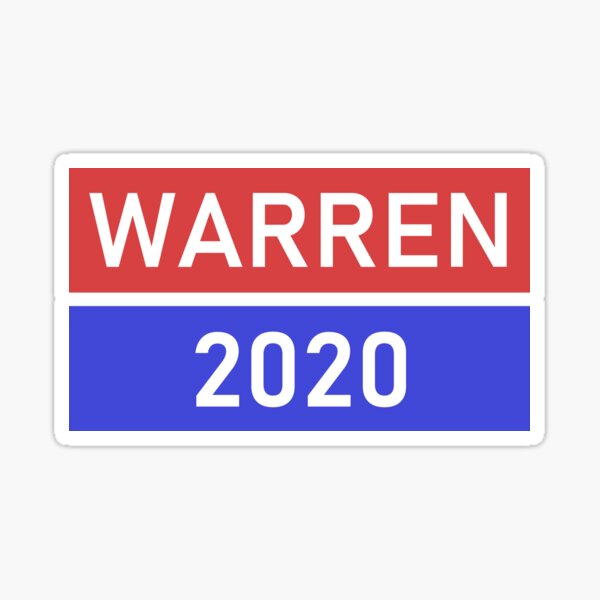 "WARREN 2020 Support Label" Sticker for Sale by Zeeph Redbubble