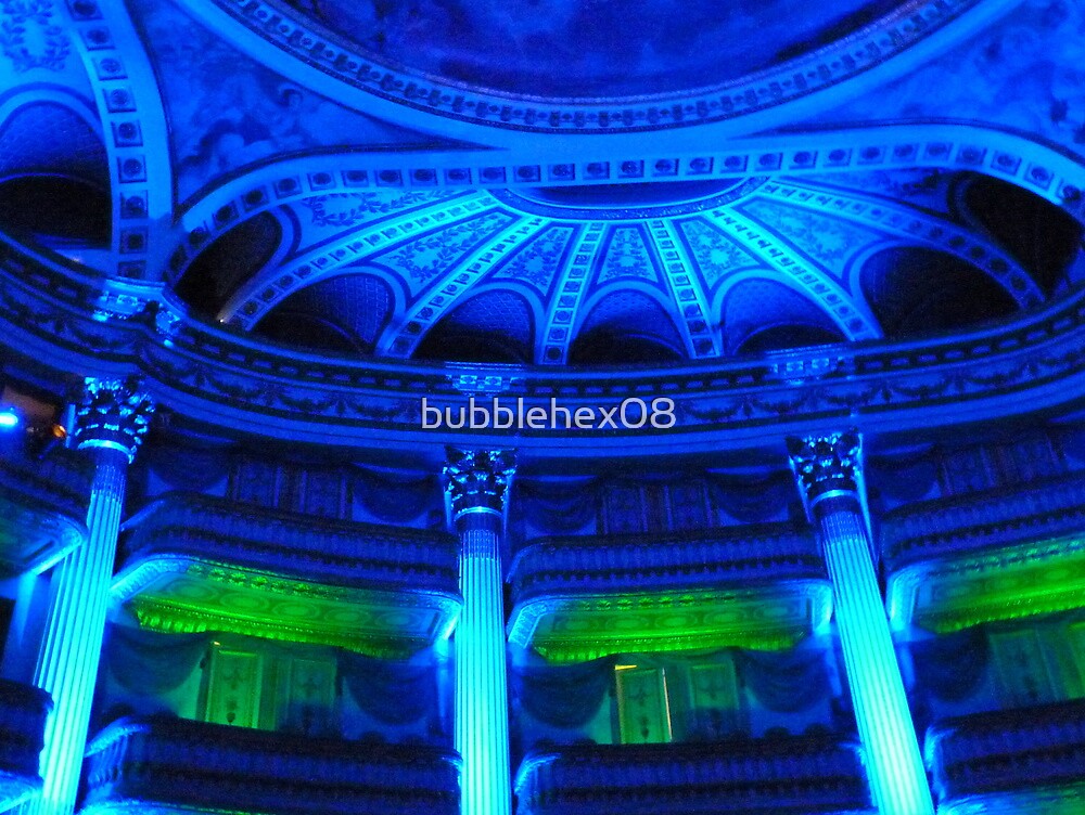 "Bordeaux Theatre The auditorium in blue light" by bubblehex08 Redbubble