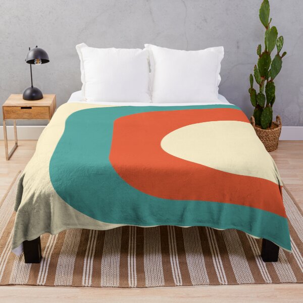Item preview, Mid Century Modern Surf Abstract Minimalist Pattern Teal Orange Cream designed and sold by kierkegaard.