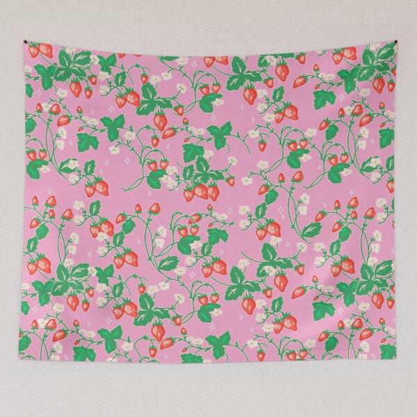 Item preview, Strawberry Patch on Pink designed and sold by Cass Noel Studio.