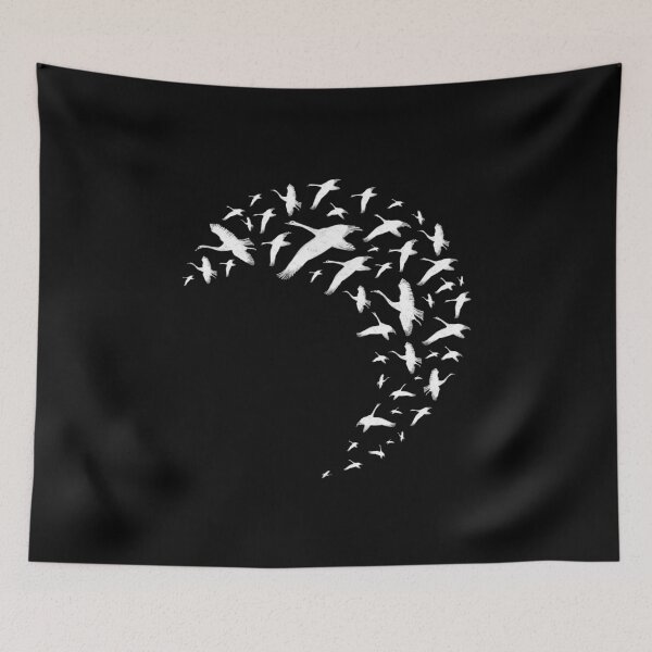 Item preview, Midsummer Moon Swans Wild Geese designed and sold by Christine Krahl.