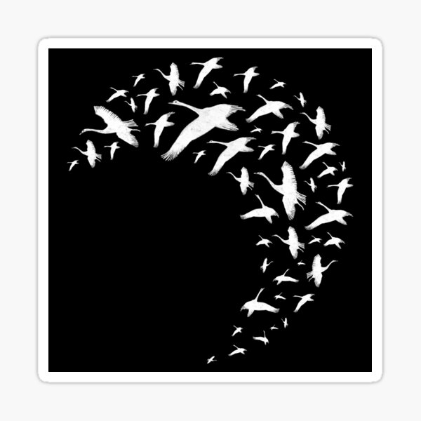 Mittsommer Mond Schwäne Wildgänse Sticker