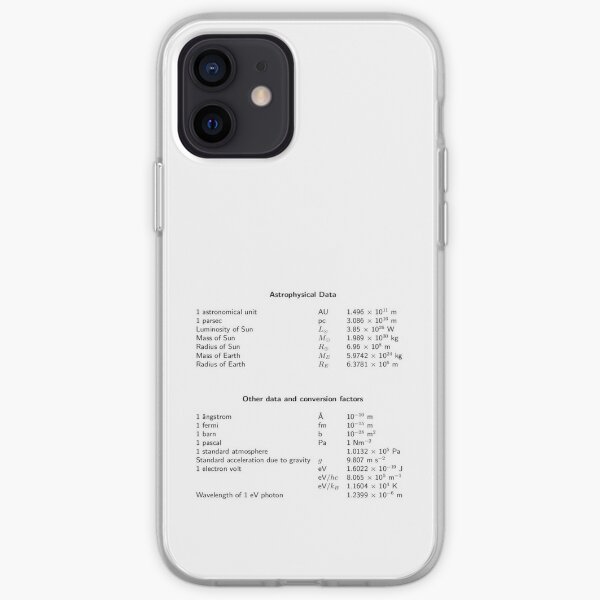 Astrophysical Data. Other data and conversion factors iPhone Soft Case