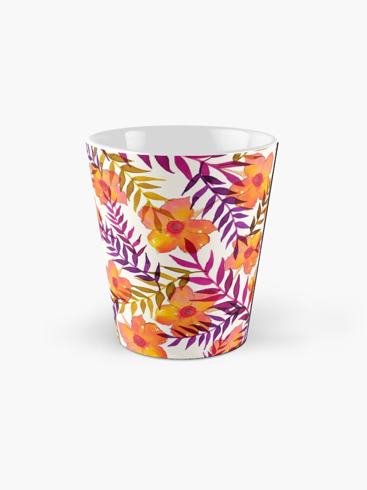 Alternative Ansicht von Tropisches Muster Blumen und Blätter Tasse