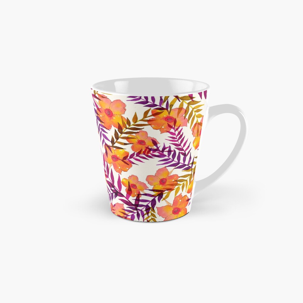 Tropisches Muster Blumen und Blätter Tasse