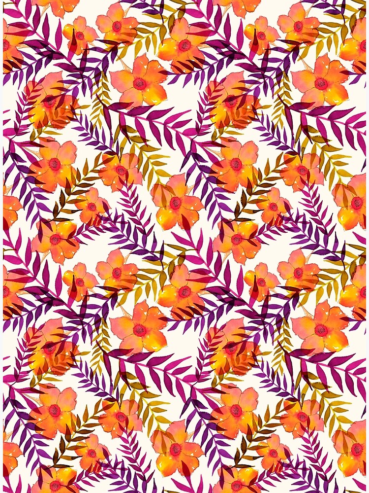 Tropisches Muster Blumen und Blätter von RanitasArt