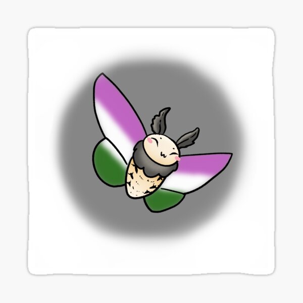 Fluttering Genderqueer Pride Moth Sticker
