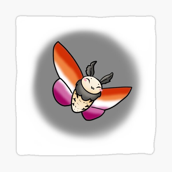 Fluttering Lesbian Pride Moth Sticker