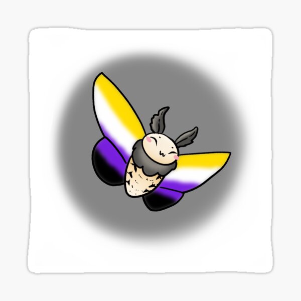 Fluttering Nonbinary Pride Moth Sticker