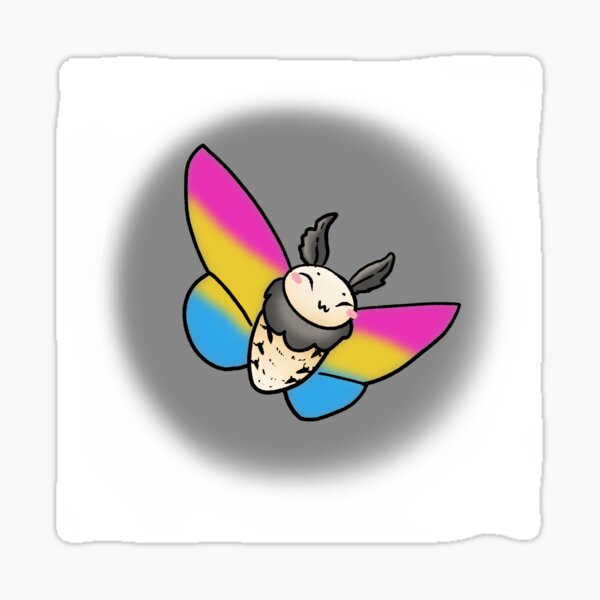 Fluttering Pansexual Pride Moth Sticker