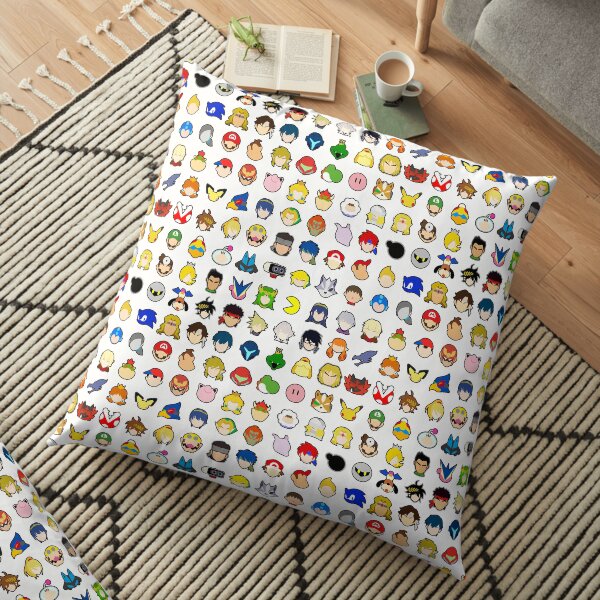 Super Smash Bros Ultimate Character Stock Icons - Appearance Order (Arrangement 1 of 4) Floor Pillow