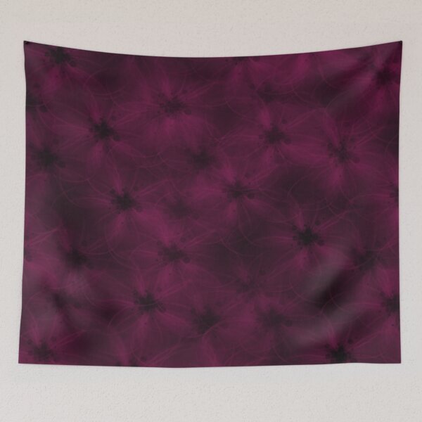 Item preview, Elegant Delicate Burgundy Floral Pattern on Black Background designed and sold by AgnieszkaArt.