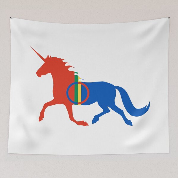 Item preview, Sámi People Unicorn Flag designed and sold by wickedcartoons.