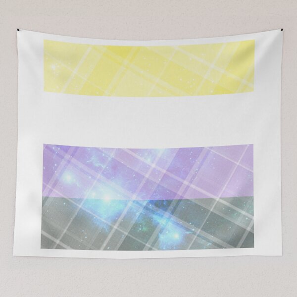Item preview, Plaid space themed non-binary flag  designed and sold by Jemjae1112.