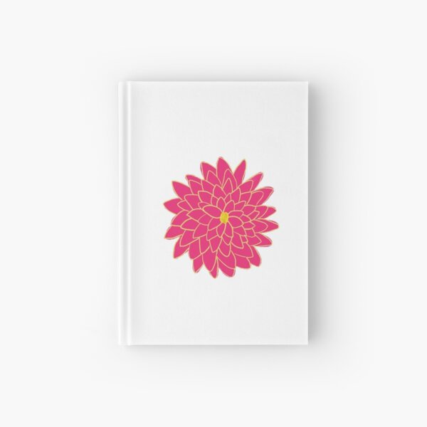 Single Pink and Yellow Dahlia Hardcover Journal